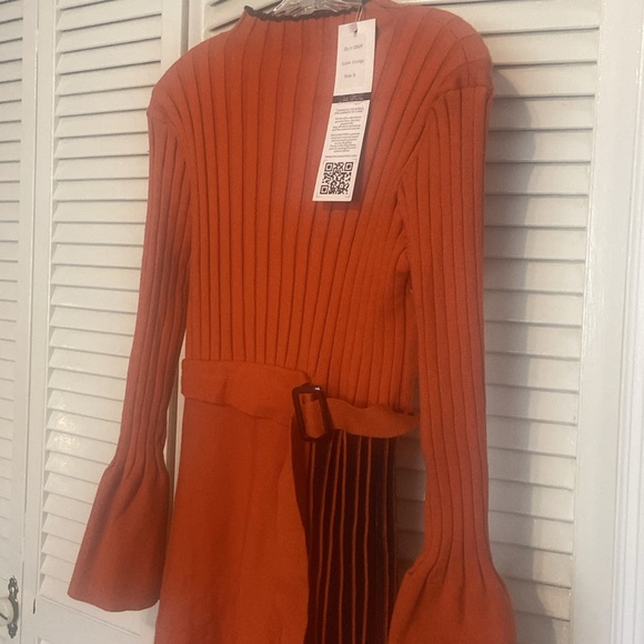 NWT Dahlia MacPhee Orange and Black Belted Dress (Size:Small) - Picture 8 of 12